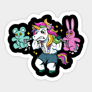 The Mighty Horns: Unleashing Power at the Unicorn Squat Gym Sticker